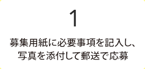 １.応募フォームに記入し写真を添付して応募